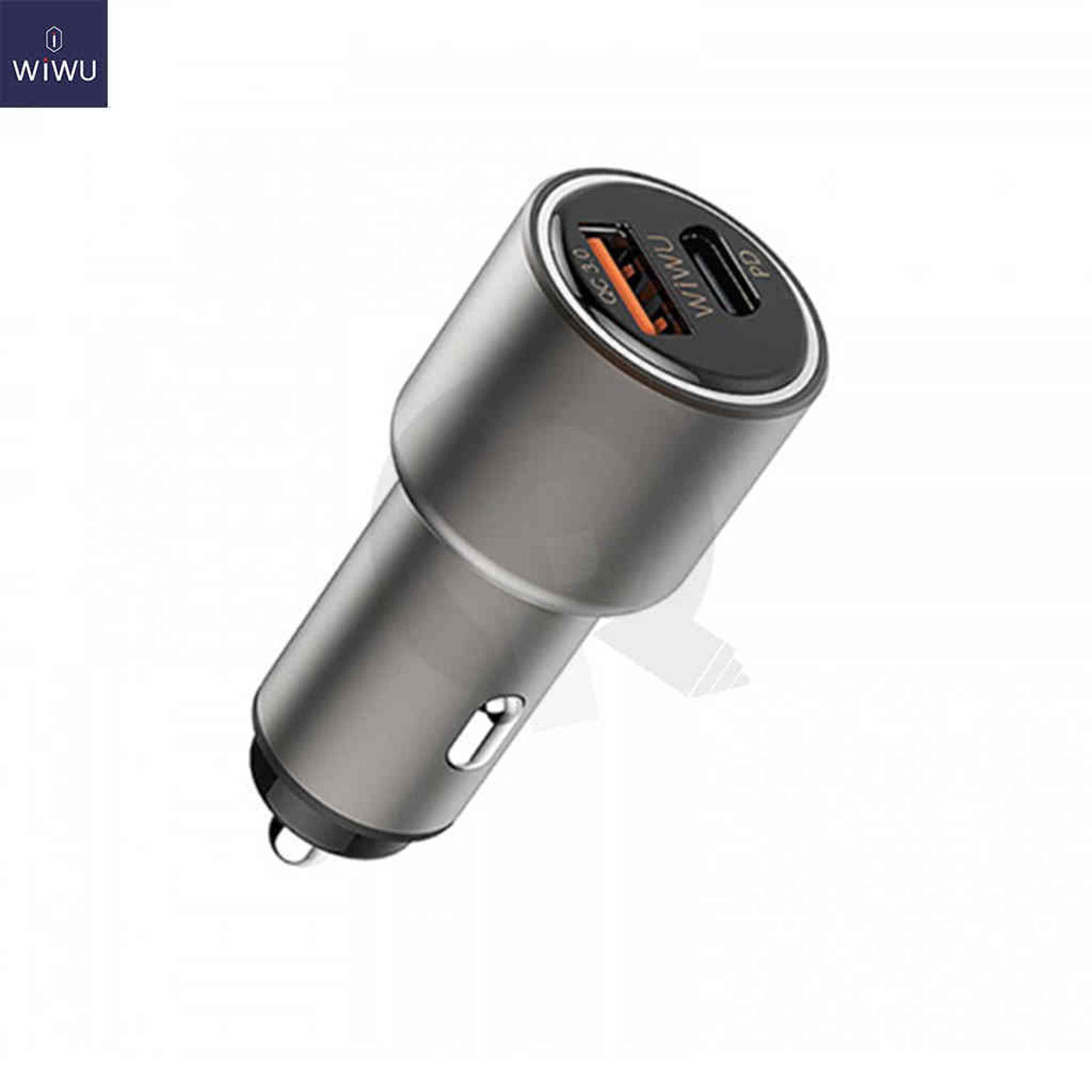 شارژر فندکی ویوو مدل WiWU PC100 Mini Car Charger 18w Fast Charger USB-C for Smart iPhone Android